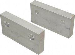 Gibraltar - 6" Wide x 3" High x 1" Thick, Flat/No Step Vise Jaw - Soft, Aluminum, Fixed Jaw, Compatible with 6" Vises - All Tool & Supply