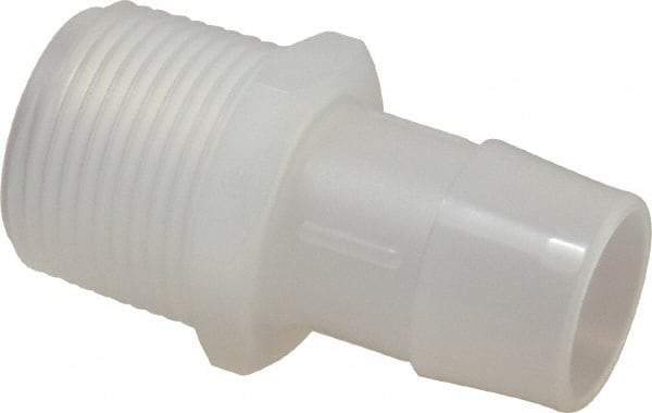 Made in USA - 1" Barb, 1, Polypropylene Single Barbed Tube Adapter - Natural, Male - All Tool & Supply