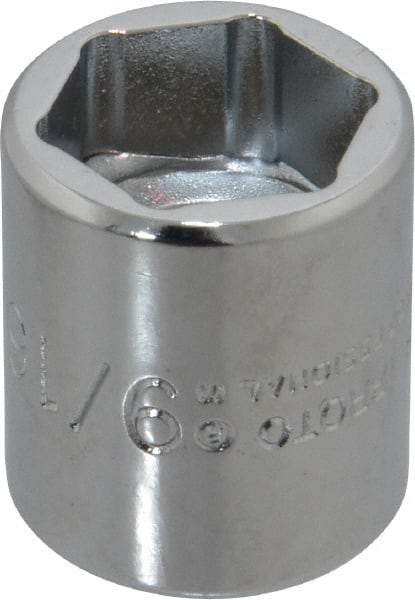 Proto - 9/16", 3/8" Drive, Standard Hand Socket - 6 Points, 7/8" OAL, Chrome Finish - All Tool & Supply