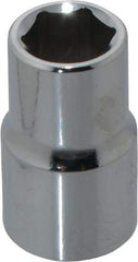 Proto - 1/2" Drive, Standard Hand Socket - 6 Points, 1-1/2" OAL, Chrome Finish - All Tool & Supply