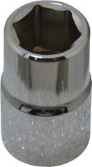 Proto - 1/2" Drive, Standard Hand Socket - 6 Points, 1-1/2" OAL, Chrome Finish - All Tool & Supply