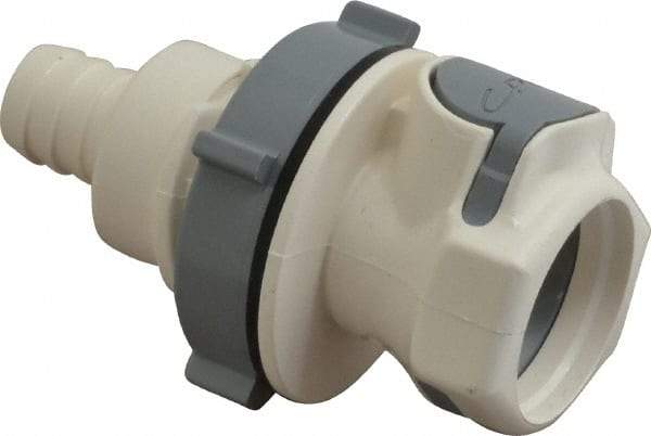 CPC Colder Products - 3/8" Nominal Flow, 1/2" ID, Female, Panel Mount Hose Barb-Female Socket - 125 Max psi, -40 to 280°F, Polysulfone Coupling, EPDM O-Ring - All Tool & Supply