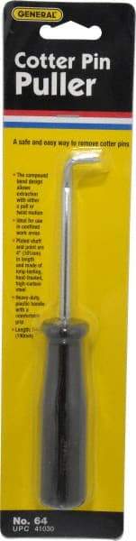 General - 7-1/2" OAL Carbon Steel Cotter Pin Puller Awl - Plastic Handle - All Tool & Supply