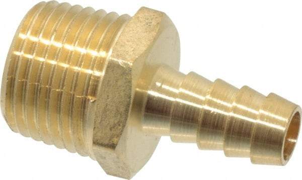 Cerro - 1/2 NPTF Thread Hose Barb x Male NPT Connector - 3/8" ID Hose, Brass - All Tool & Supply