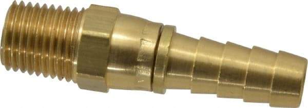 Dixon Valve & Coupling - 1/4 NPTF Thread Hose Barb x Male Swivel NPT Connector - 3/8" ID Hose, Brass - All Tool & Supply