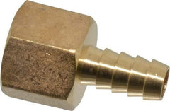 Cerro - 1/2 NPTF Thread Hose Barb x Female NPT Connector - 3/8" ID Hose, Brass - All Tool & Supply