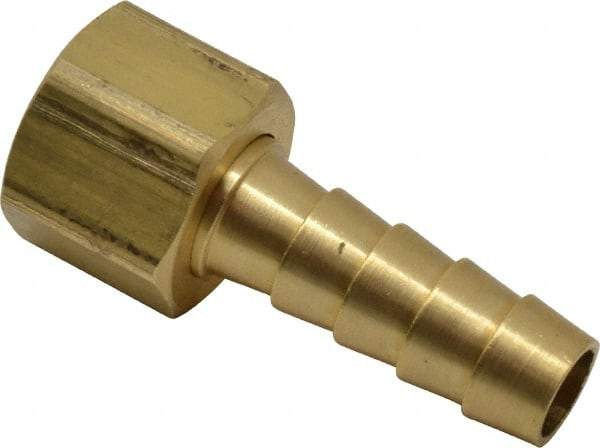 Dixon Valve & Coupling - 1/4 NPSM Thread Hose Barb Gasket Seat x Female NPSM Swivel Connector - 5/16" ID Hose, Brass - All Tool & Supply