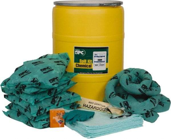 Brady SPC Sorbents - 38 Gal Capacity Hazardous Materials Spill Kit - 55 Gal Drum - All Tool & Supply