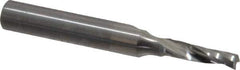 Onsrud - 5/32" Cutting Diam x 9/16" Length of Cut, 1 Flute, Upcut Spiral Router Bit - Uncoated, Right Hand Cut, Solid Carbide, 2" OAL x 1/4" Shank Diam, Single Edge, 21° Helix Angle - All Tool & Supply