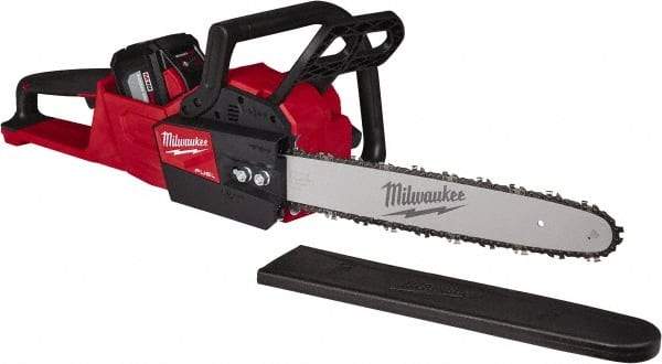 Milwaukee Tool - 18 Volt, Battery Powered Chainsaw - 16" Guide Bar Length, 6,600 RPM, 3/8" Chain Pitch, 0.043" Chain Gauge - All Tool & Supply