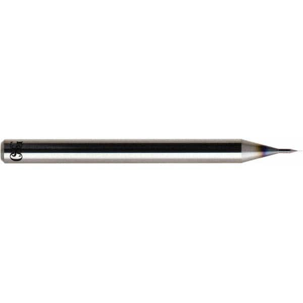 Micro Drill Bit: 0.0008″ Dia, 120 °, Solid Carbide TiAlN Finish, RH Cut, Series 5325