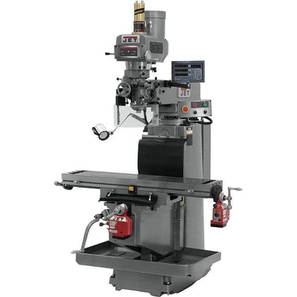 Jet - 54" Long x 12" Wide, 3 Phase Newall DP700 CNC Milling Machine - Variable Speed Pulley Control, R8 Taper, 5 hp - All Tool & Supply