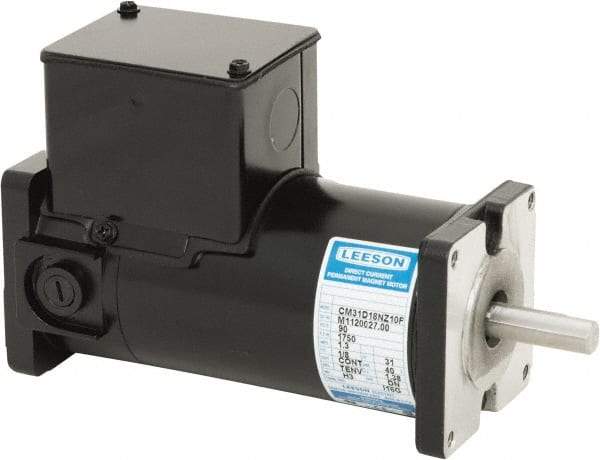 Leeson - 1/4 Max hp, 3,500 Max RPM, DC Electric AC DC Motor - 115 V Input, 31GS Frame, Square Flange Mount, TENV Enclosure - All Tool & Supply