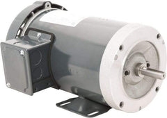 Leeson - 1 Max hp, 1,800 Max RPM, Premium Efficient Electric AC DC Motor - 230/460 V Input, Three Phase, 56C Frame, C-Face with Base Mount, TEFC Enclosure - All Tool & Supply