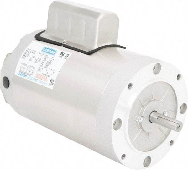 Leeson - 2 Max hp, 1,740 Max RPM, Electric AC DC Motor - 115/208-230 V Input, Single Phase, 56C Frame, C-Face Mount, TENV Enclosure - All Tool & Supply