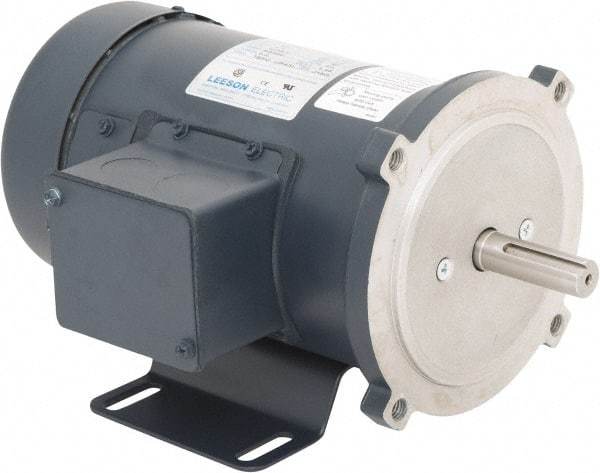 Leeson - 1/2 Max hp, 2,500 Max RPM, DC Electric AC DC Motor - 115 V Input, SS56C Frame, C-Face with Base Mount, TEFC Enclosure - All Tool & Supply