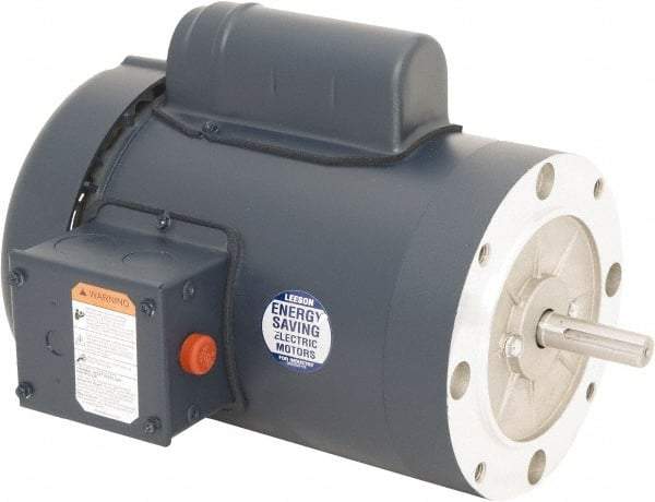 Leeson - 3/4 Max hp, 1,500 Max RPM, Electric AC DC Motor - 110/220 V Input, Single Phase, 56C Frame, C-Face Mount, TEFC Enclosure - All Tool & Supply