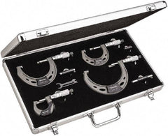 Starrett - Mechanical Outside Micrometer Sets Minimum Measurement (Inch): 0 Maximum Measurement (Inch): 4 - All Tool & Supply