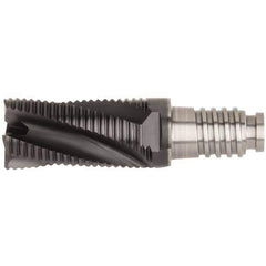 Kennametal - 20mm Diam, 30mm LOC, 4 Flute, 0.5mm Corner Chamfer End Mill Head - Solid Carbide, AlTiN Finish, Duo-Lock 20 Connection, Spiral Flute, 20° Helix, Centercutting - All Tool & Supply