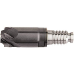 Kennametal - 10mm Diam, 1.5mm LOC, 4 Flute, 1.5mm Corner Radius End Mill Head - Solid Carbide, AlTiN Finish, Duo-Lock 10 Connection, Spiral Flute, 0° Helix - All Tool & Supply