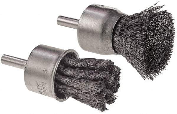 Camel Grinding Wheels - 3/4" Brush Diam, Knotted, End Brush - 1/4" Diam Shank, 1/4" Pilot Diam - All Tool & Supply