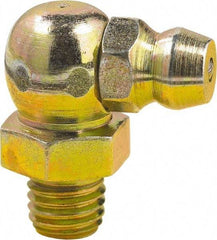 lumax - 90° Head Angle, 1/4-28 Taper Steel Taper Thread Grease Fitting - Zinc Plated Finish - All Tool & Supply