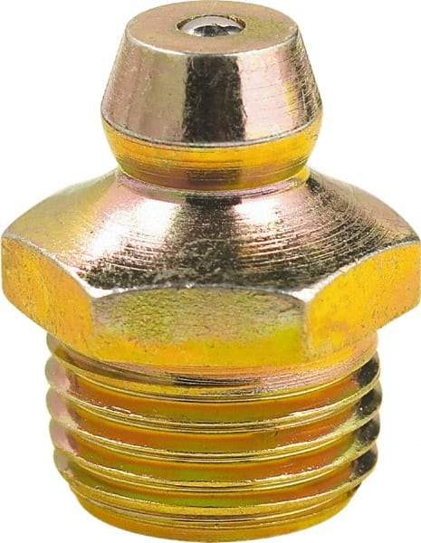 lumax - 0° Head Angle, 1/8 PTF Steel Taper Thread Grease Fitting - Zinc Plated Finish - All Tool & Supply