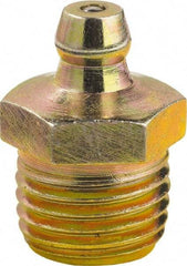 lumax - 0° Head Angle, 1/4 PTF Steel Taper Thread Grease Fitting - Zinc Plated Finish - All Tool & Supply