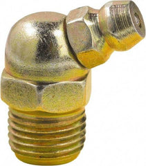 lumax - 45° Head Angle, 1/8 PTF Steel Taper Thread Grease Fitting - Zinc Plated Finish - All Tool & Supply