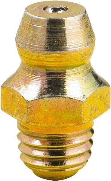 lumax - 0° Head Angle, M8x1 Metric Steel Taper Thread Grease Fitting - Zinc Plated Finish - All Tool & Supply