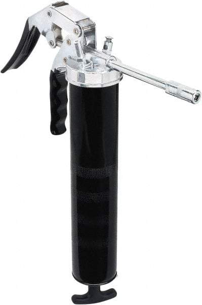 lumax - 7,000 Max psi, Rigid Pistol Grease Gun - 14 oz Capacity, 1/8 Thread Outlet, 25 Strokes per oz, 3-Way Fill - All Tool & Supply