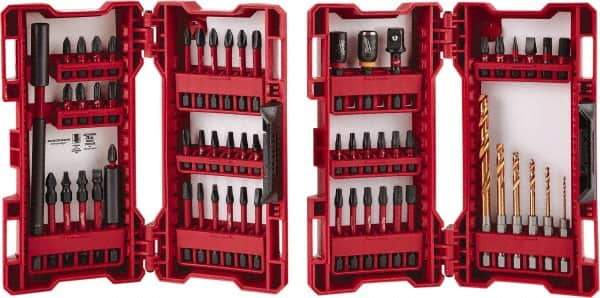 Milwaukee Tool - 60 Piece, Impact Driver Bit Set - 1/4 to 3/16" Hex, #1 to #3, Drilling/Screwdriving Utility Accessory Set Kit, 1/4" Hex Drive, Hex Point - All Tool & Supply