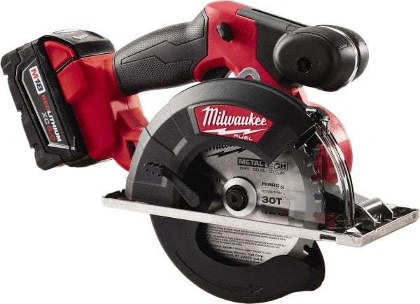 Milwaukee Tool - 18 Volt, 5-7/8" Blade, Cordless Circular Saw - 3,900 RPM, 2 Lithium-Ion Batteries Included - All Tool & Supply