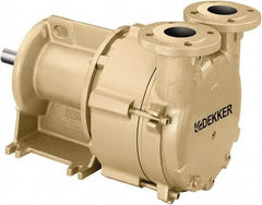 DEKKER Vacuum Technologies - 29 Hg Max, 1-1/2" ANSI 150# RF Flanged Inlet & Discharge, Single Stage Liquid Ring Vaccum Pump - 100 CFM, 7.5 hp, Cast Iron Housing, 316 Stainless Steel Impeller, 1,750 RPM, 230/460 Volts - All Tool & Supply