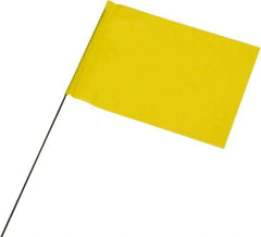 Ability One - 4" High x 5" Wide, Yellow PVC Marking Flag - 21" Overall Height - All Tool & Supply