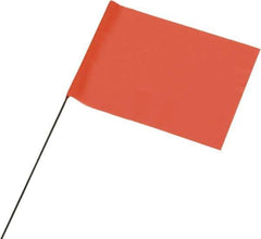 Ability One - 4" High x 5" Wide, Fluorescent Orange PVC Marking Flag - 21" Overall Height - All Tool & Supply