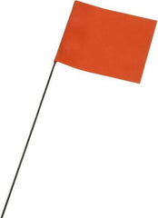 Ability One - 3" High x 3-1/2" Wide, Orange PVC Marking Flag - 15" Overall Height - All Tool & Supply