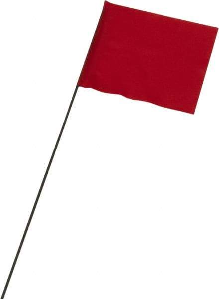 Ability One - 3" High x 3-1/2" Wide, Red PVC Marking Flag - 15" Overall Height - All Tool & Supply