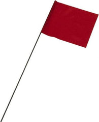 Ability One - 3" High x 3-1/2" Wide, Red PVC Marking Flag - 21" Overall Height - All Tool & Supply