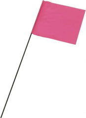 Ability One - 3" High x 3-1/2" Wide, Pink Glow PVC Marking Flag - 21" Overall Height - All Tool & Supply