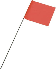 Ability One - 3" High x 3-1/2" Wide, Fluorescent Orange PVC Marking Flag - 21" Overall Height - All Tool & Supply