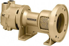 DEKKER Vacuum Technologies - 29 Hg Max, 1-1/2" ANSI 150# RF Flanged Inlet & Discharge, Single Stage Liquid Ring Vaccum Pump - 75 CFM, 5 hp, Cast Iron Housing, 316 Stainless Steel Impeller, 1,750 RPM, 230/460 Volts - All Tool & Supply