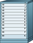 59.25 x 28.25 x 30'' (11 Drawers) - Pre-Engineered Modular Drawer Cabinet Eye-Level (269 Compartments) - All Tool & Supply