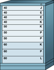 Counter-Standard Cabinet - 10 Drawers - 30 x 28-1/4 x 44-1/4" - Multiple Drawer Access - All Tool & Supply