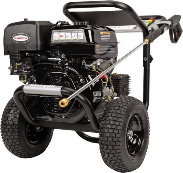 Simpson - Gas, 13 hp, 4,400 psi, 4 GPM, Cold Water Pressure Washer - AAA Triplex, 50' x 3/8" Hose - All Tool & Supply