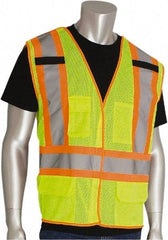 PIP - Size 2XL High Visibility Yellow Mesh Breakaway Vest - Hook & Loop Closure, 5 Pockets, Polyester - All Tool & Supply