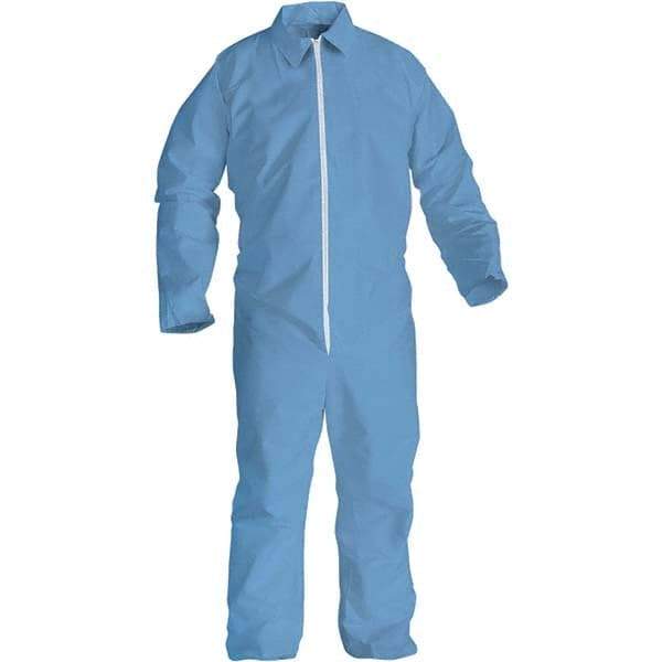 KleenGuard - Size 6XL FR Disposable General Purpose Coveralls - Blue, Zipper Closure, Open Cuffs, Open Ankles, Serged Seams - All Tool & Supply