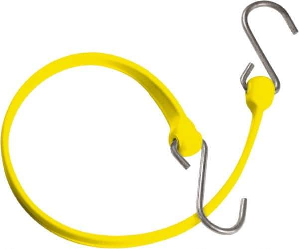 The Better Bungee - Heavy Duty Bungee Strap with Triangulated Galvanized S Hook - 24" OAL, Yellow - All Tool & Supply