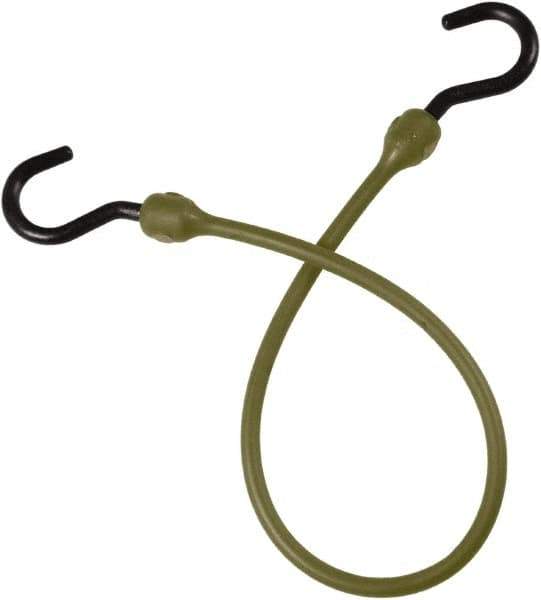 The Better Bungee - Bungee Cord with Overmolded Nylon Hook End - 18" OAL, Military Green - All Tool & Supply