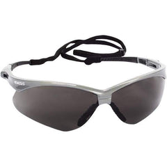 Jackson Safety - Smoke Lenses, Framed Safety Glasses - Anti-Fog, Scratch Resistant, Silver Nylon Frame, Size Universal, Wrap Around - All Tool & Supply